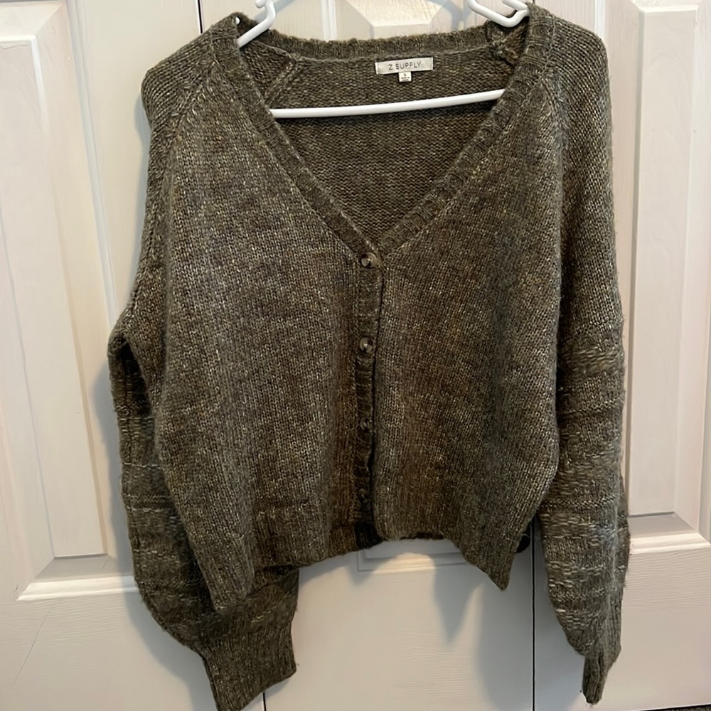 Women’s Green Cropped Sweater